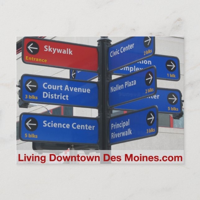 Carte postale du centre-ville des Moines (Devant)