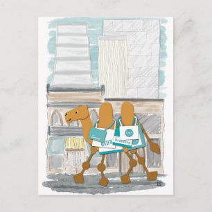 Carte postale du chameau de shopping