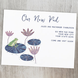 Carte postale du changement d'adresse de la grenou