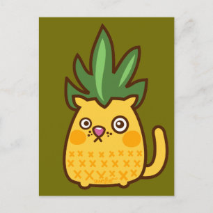 Carte postale du chat de Chananas à l'ananas