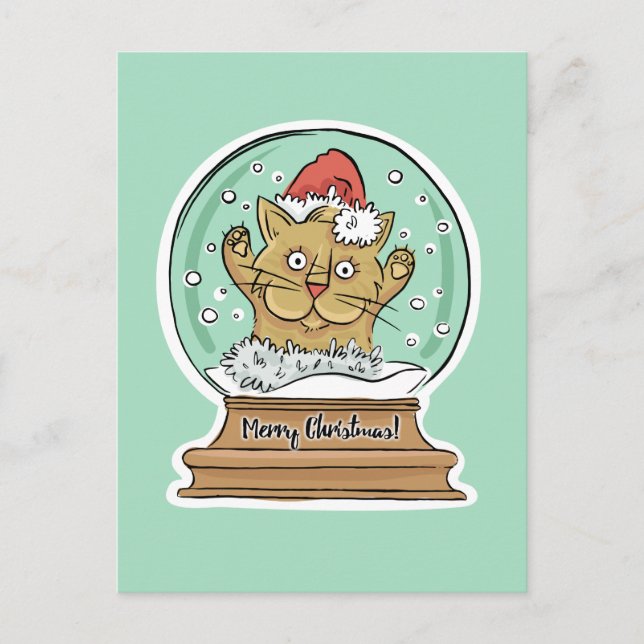 Carte postale du chat de Noël symte (Devant)
