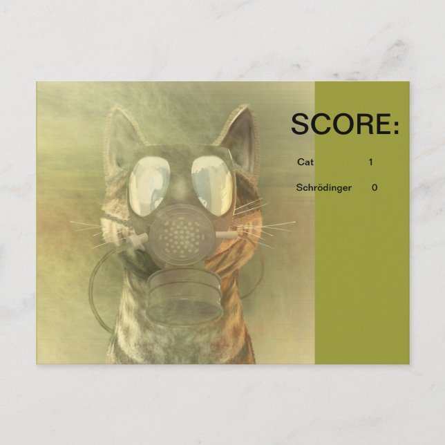 Carte postale du chat de Schrödinger sous-estimé (Devant)