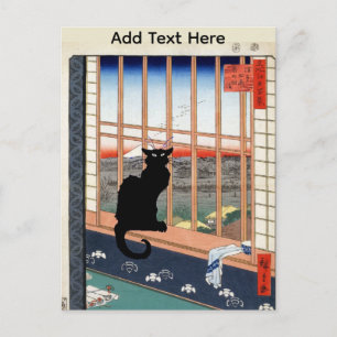 Carte postale du chat noir