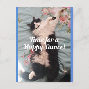 Carte postale du chat smoking faisant une danse jo