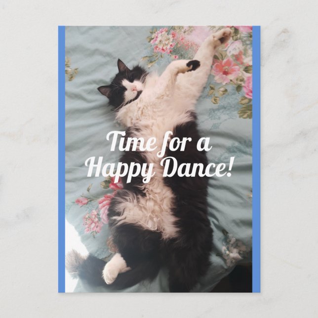 Carte postale du chat smoking faisant une danse jo (Devant)