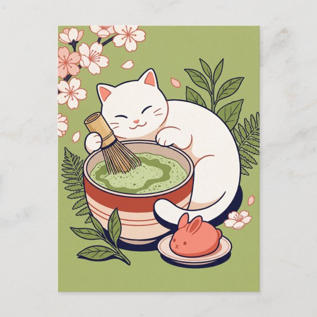 Carte postale du chat Taiyaki (Devant)