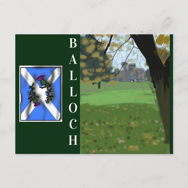 Carte postale du château de Balloch (Devant)