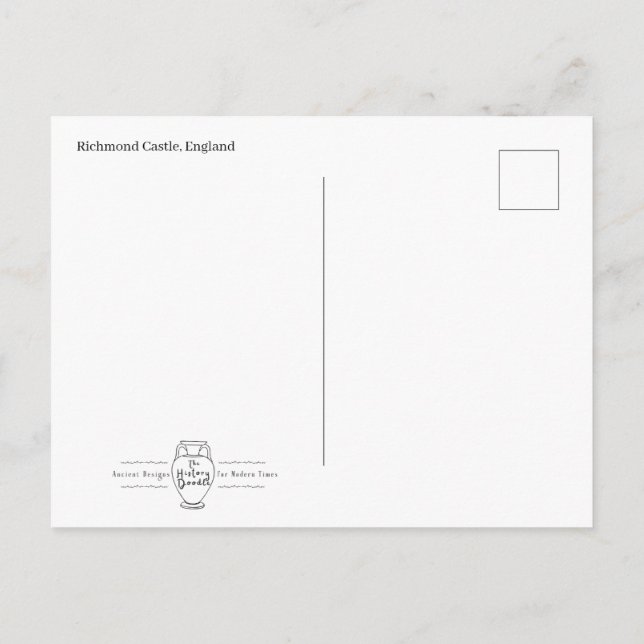 Carte postale du château de Richmond (Dos)