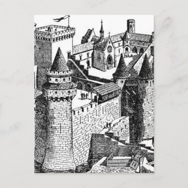 Carte postale du château médiéval (Devant)