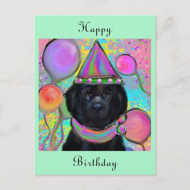 Carte postale du chien de Terre-Neuve (Devant)