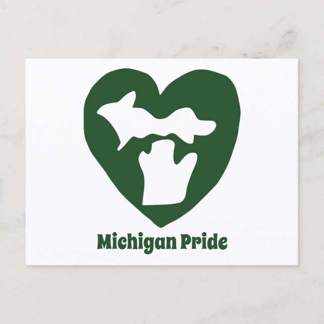 Carte postale du cœur de la fierté du Michigan (Devant)