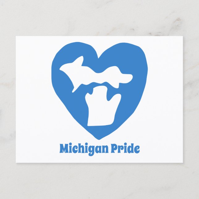 Carte postale du cœur de la fierté du Michigan (Devant)