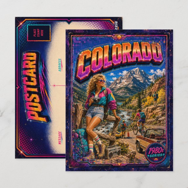Carte postale du Colorado des années 80 Rétro (Devant / Derrière)