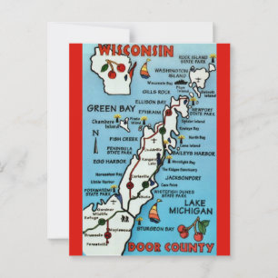 Carte postale du comté de Door WI