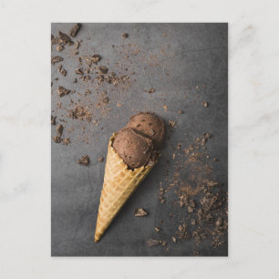 Carte postale du cône de glace chocolat