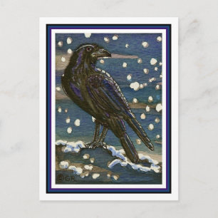 Carte postale du corbeau des neiges