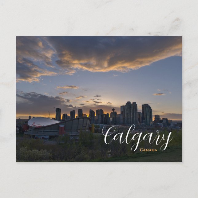 Carte postale du coucher de soleil à Calgary Canad (Devant)