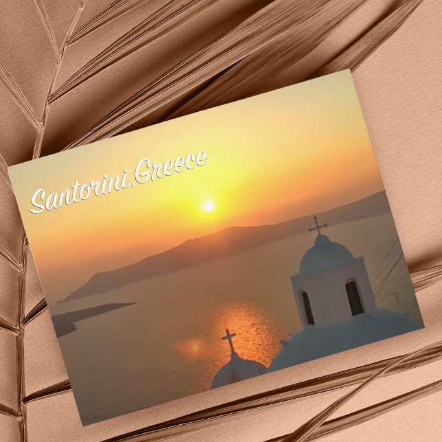 Carte postale du coucher de soleil à Santorin, Grè (Créateur téléchargé)
