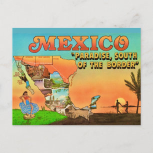 Carte postale du coucher de soleil au Mexique