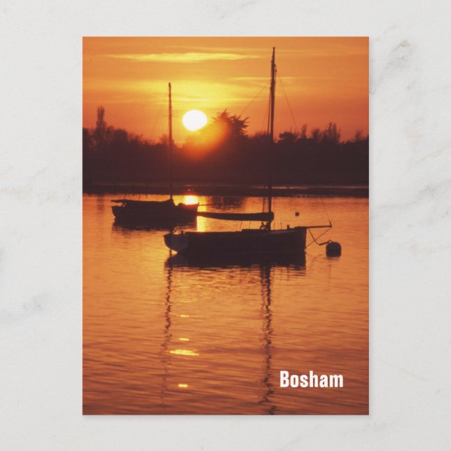 Carte postale du coucher de soleil de Bosham (Devant)