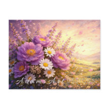 Carte postale du coucher de soleil de la pivoine e