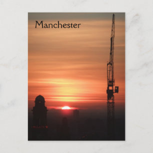 Carte postale du coucher de soleil de Manchester