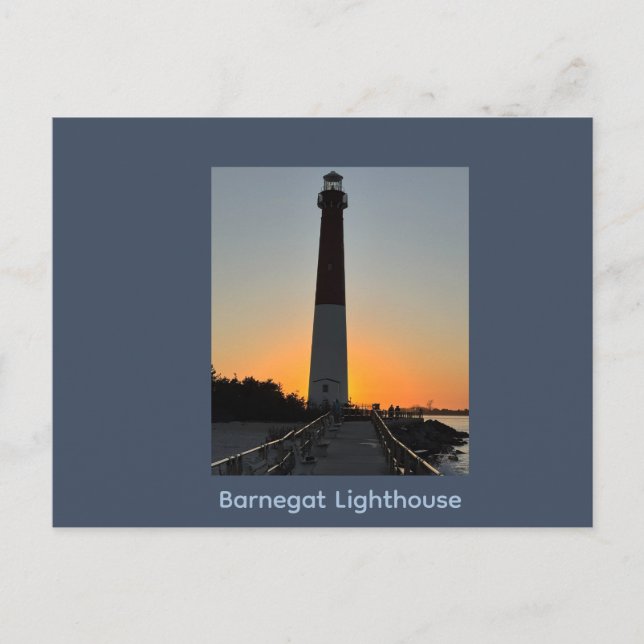 Carte postale du coucher de soleil du phare de Bar (Devant)
