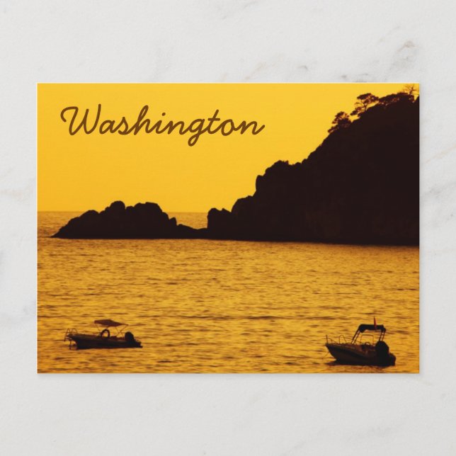 carte postale du coucher de soleil jaune de Washin (Devant)