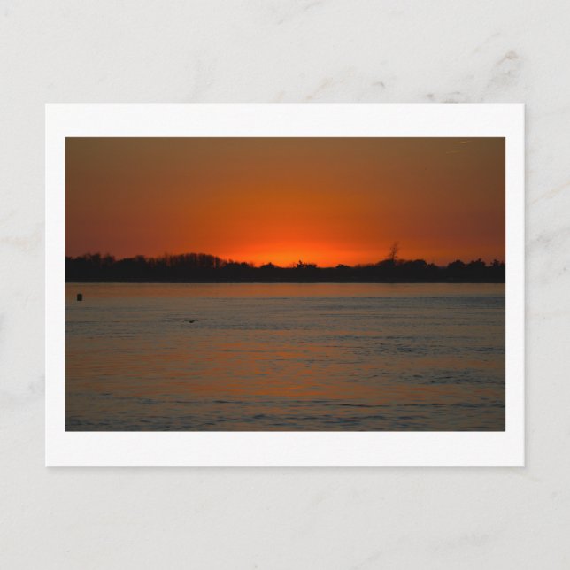 Carte postale du coucher de soleil sur l'océan (Devant)