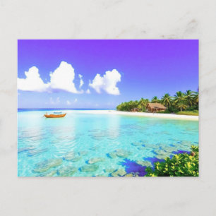 Carte postale du coucher de soleil tropical aux Ma