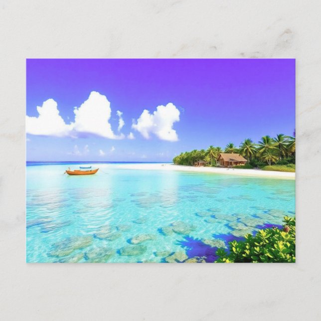 Carte postale du coucher de soleil tropical aux Ma (Devant)