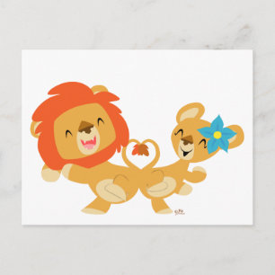 Carte postale du couple de lions de danse Valentin