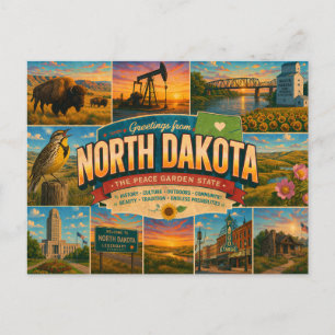 Carte postale du Dakota du Nord