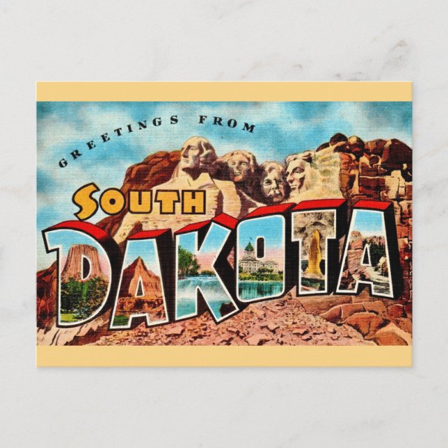 Carte postale du Dakota du Sud Mt Rushmore (Devant)