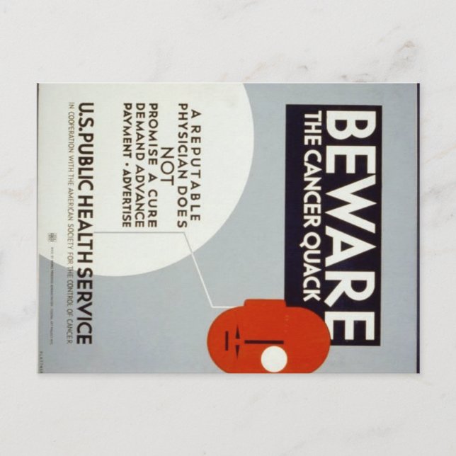 Carte postale du département américain de la Santé (Devant)