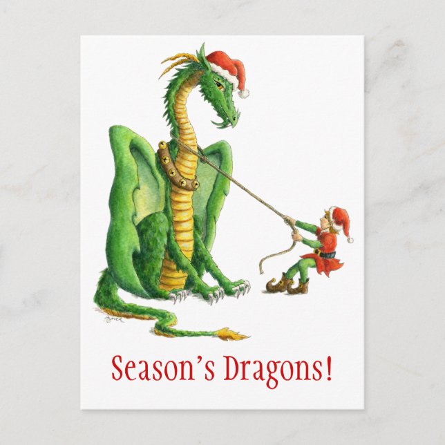 Carte postale du dragon de saison (Devant)
