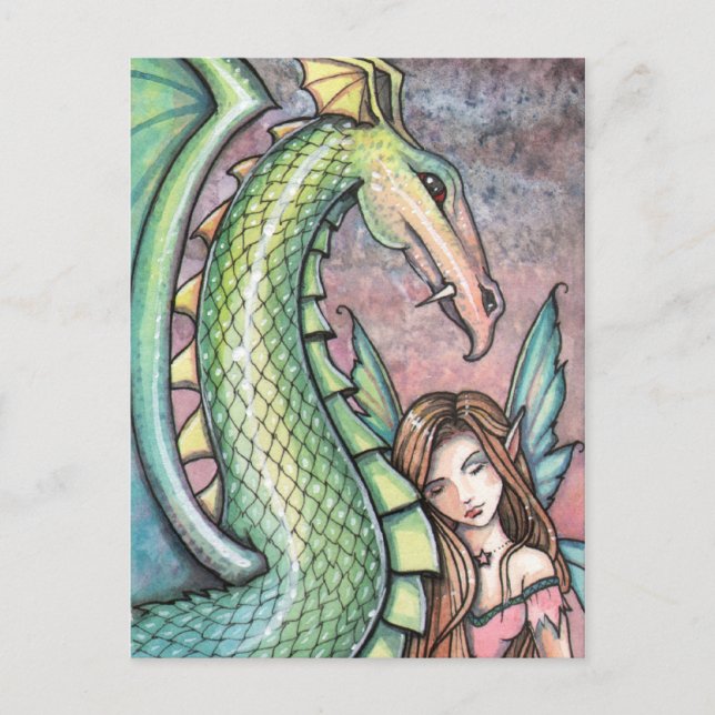 Carte postale du dragon féerique par Molly Harriso (Devant)