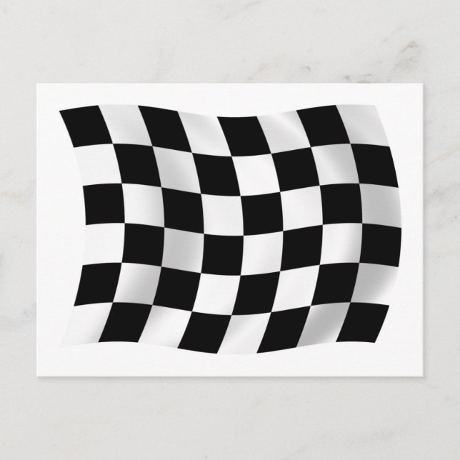 Carte postale du drapeau à damier de course automo (Devant)
