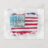 Carte postale du drapeau américain - Art abstrait