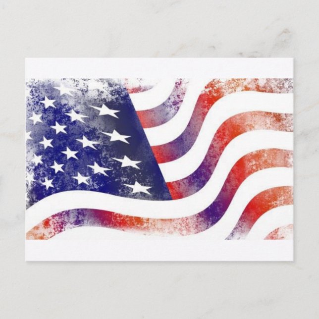 Carte postale du drapeau américain vintage (Devant)