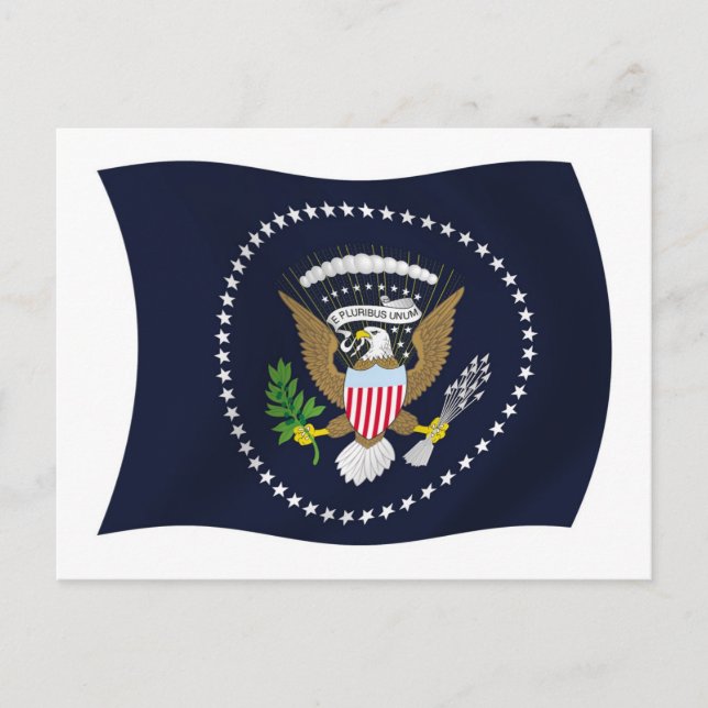 Carte postale du drapeau avec le sceau présidentie (Devant)