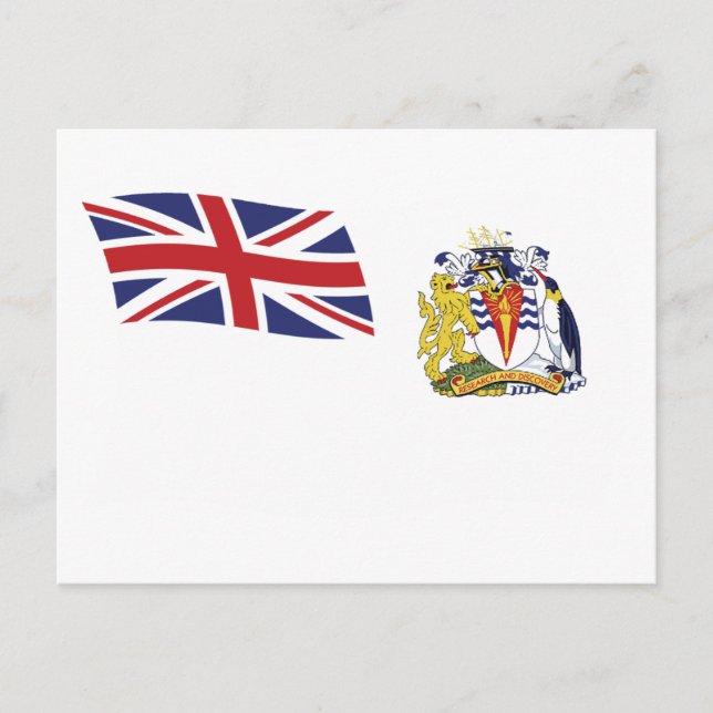 Carte postale du drapeau britannique de l'Antarcti (Devant)