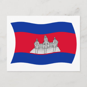 Carte postale du drapeau cambodgien