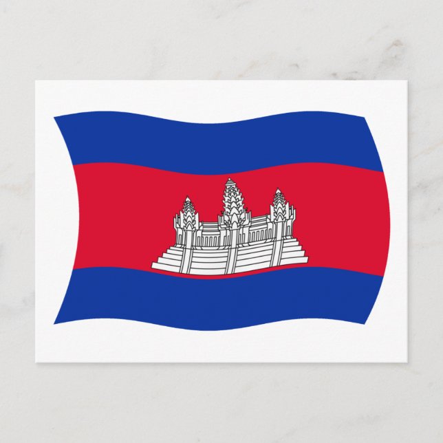Carte postale du drapeau cambodgien (Devant)