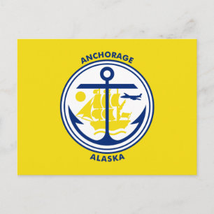 Carte postale du drapeau d'Anchorage, Alaska