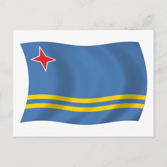 Carte postale du drapeau d'Aruba (Devant)
