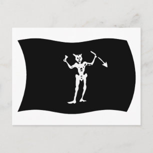 Carte postale du drapeau de Barbe noire
