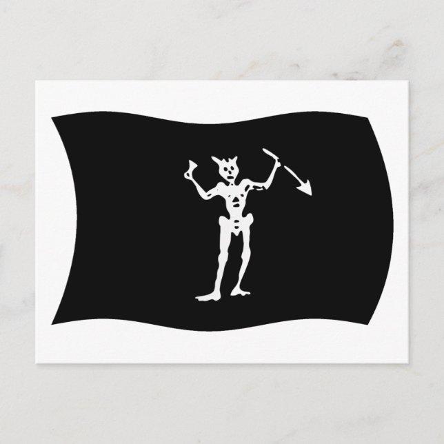 Carte postale du drapeau de Barbe noire (Devant)