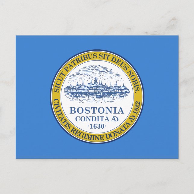 Carte postale du drapeau de Boston, Massachusetts (Devant)