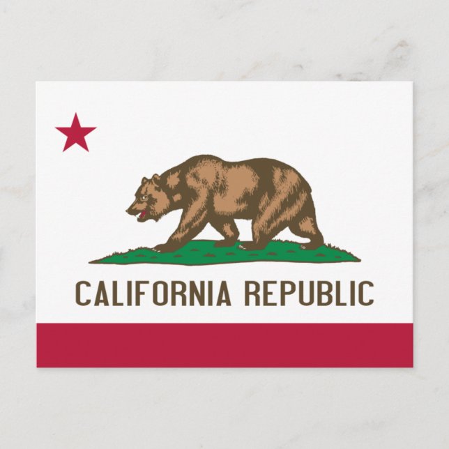 Carte postale du drapeau de Californie (Devant)